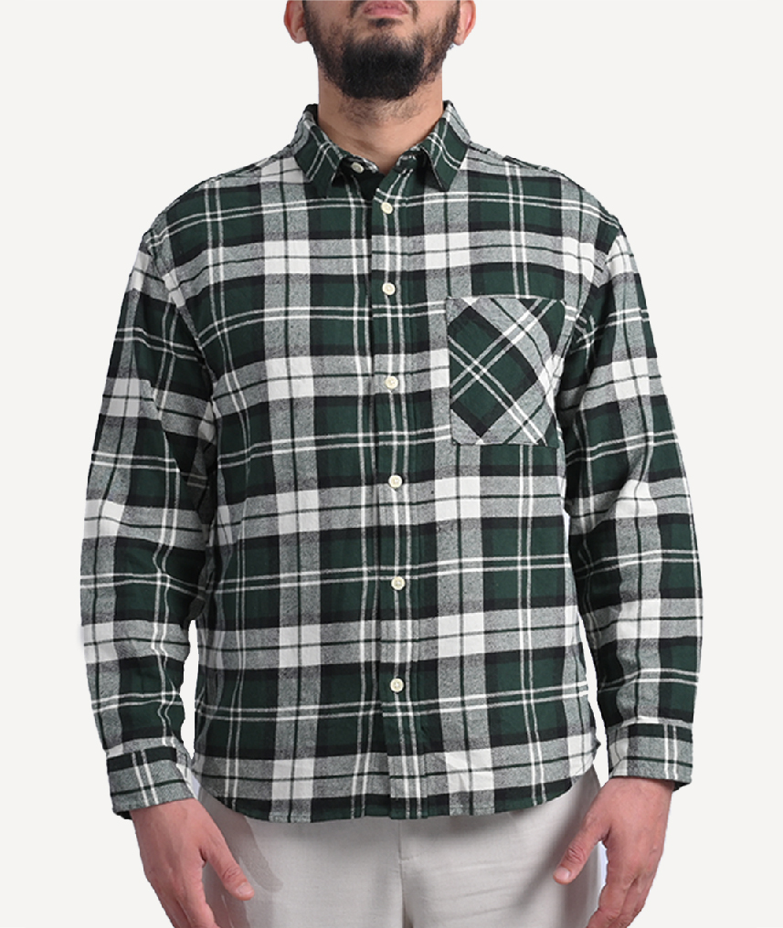 E-1028728001_A Chemise En Flanelle À Carreaux Coupe Décontractée – Image 1