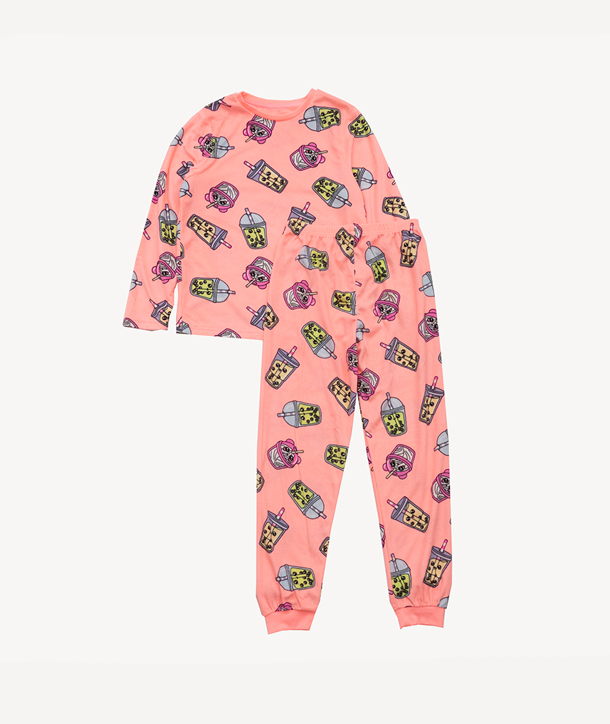 E-991080548308_A Ensemble Pyjama en velours Bubble Tea – Image 1