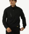 Sweat Demi-Zippé En Coton Coupe Régulière