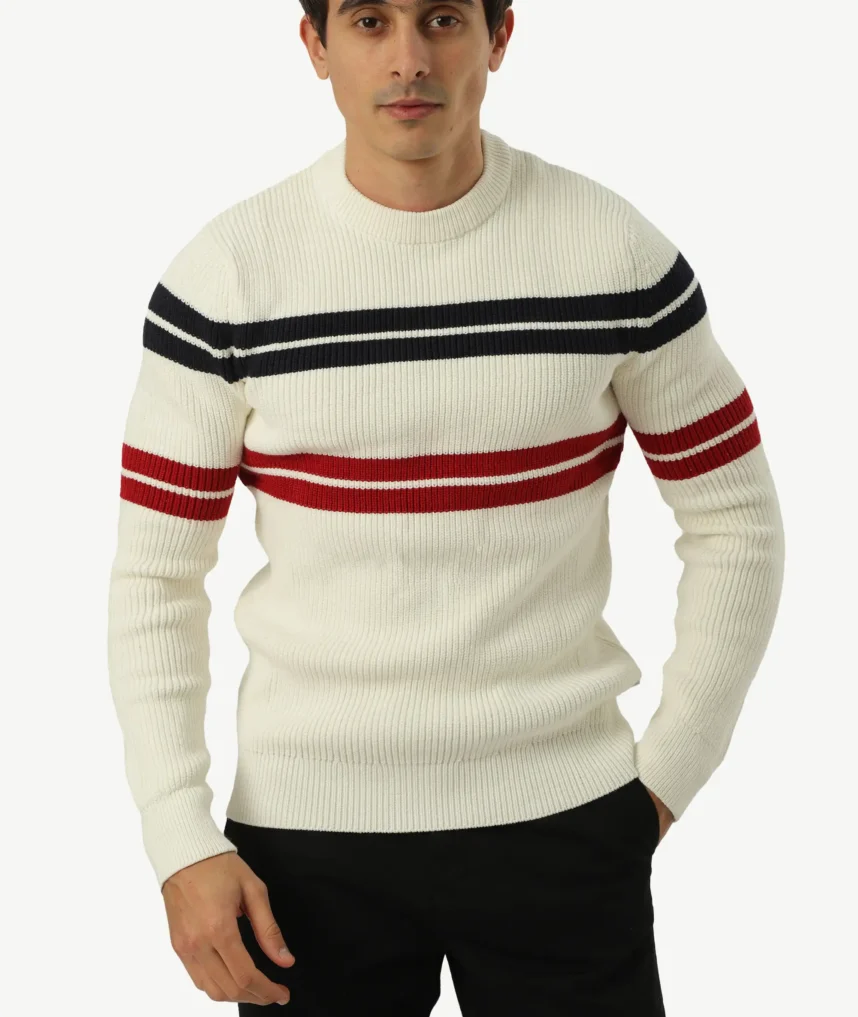 Pull Col Rond JACK&JONES Blanc