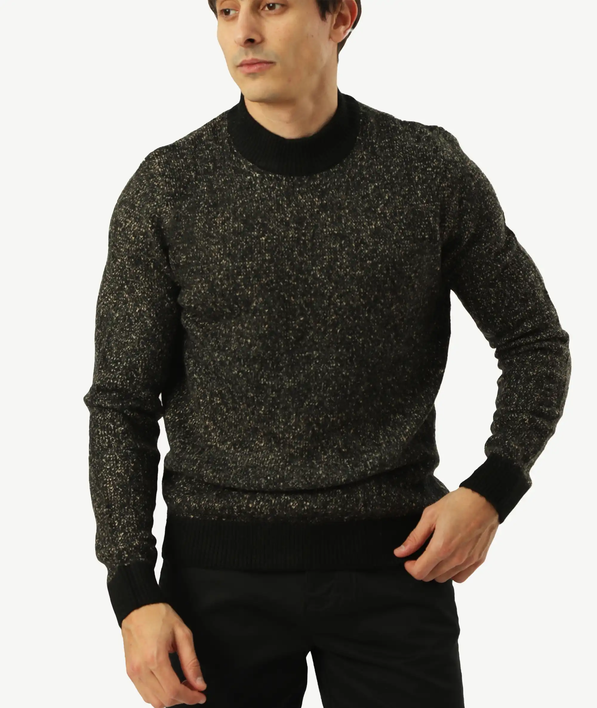 E-140021006-003_A Pull Laine Col Rond JACK&JONES Noir – Image 1