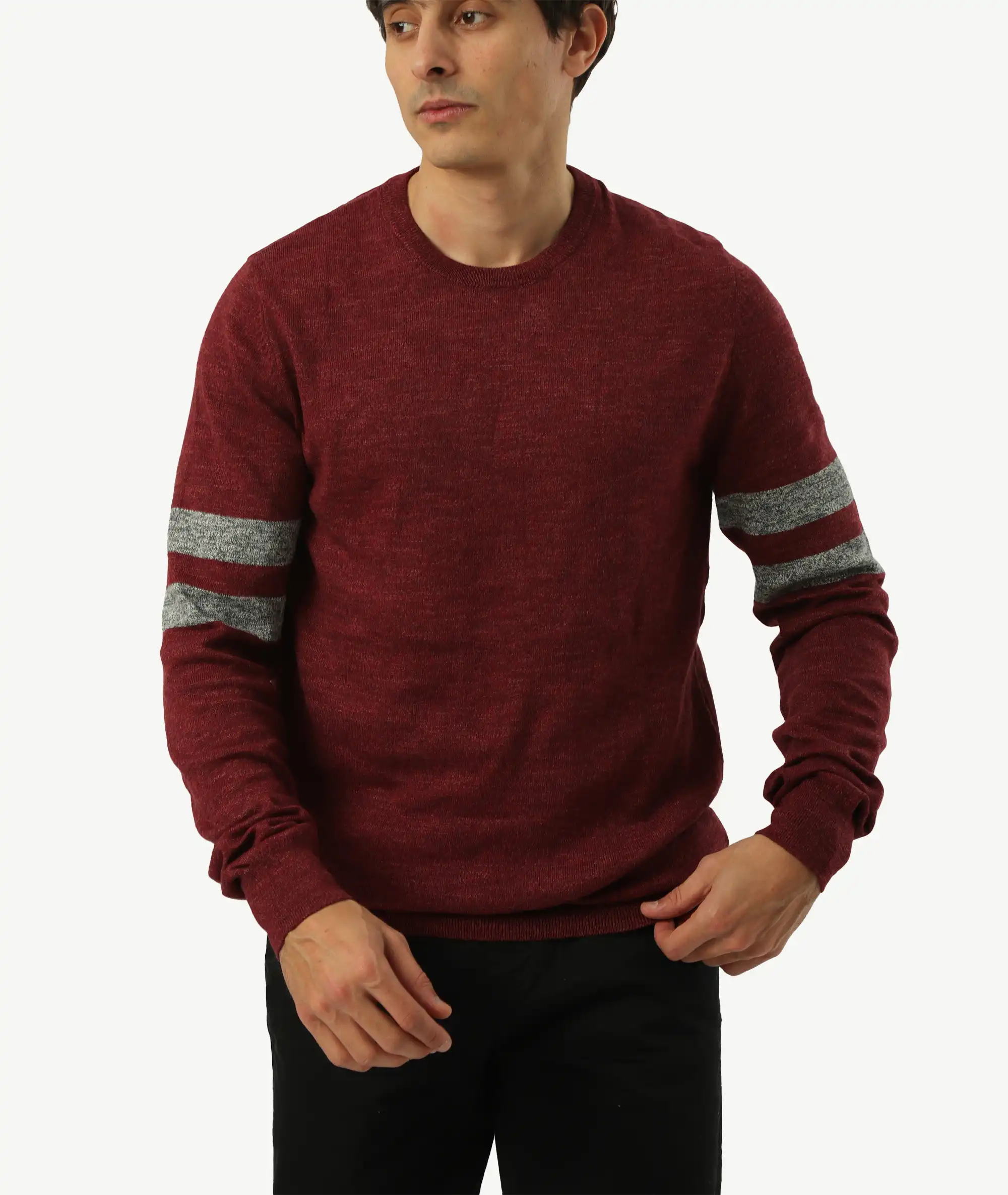 E-192021005-004_A Pull Col Rond ZARA Grenat – Image 1