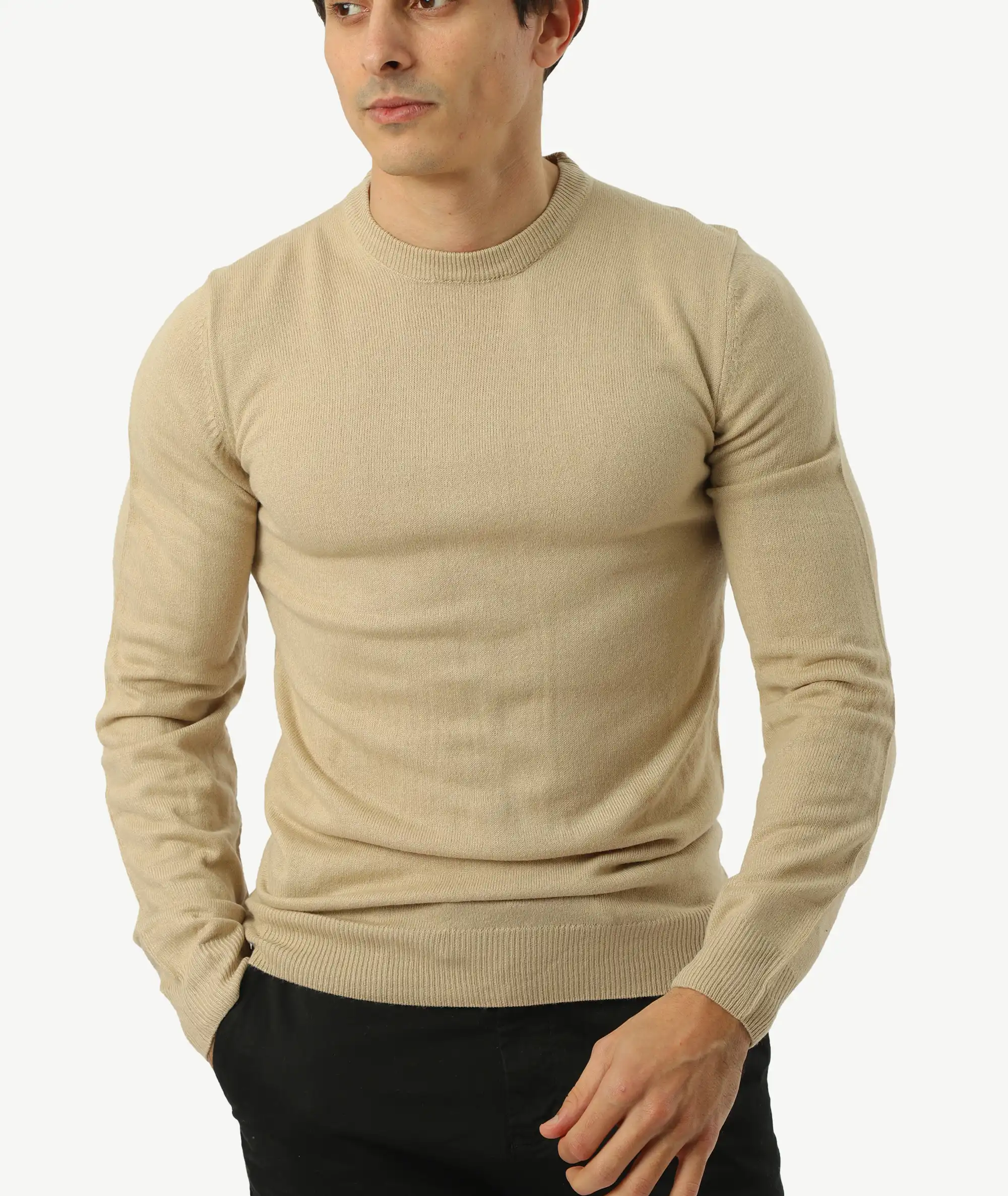 E-192021006-012_A Pull Col Rond ZARA Beige – Image 1