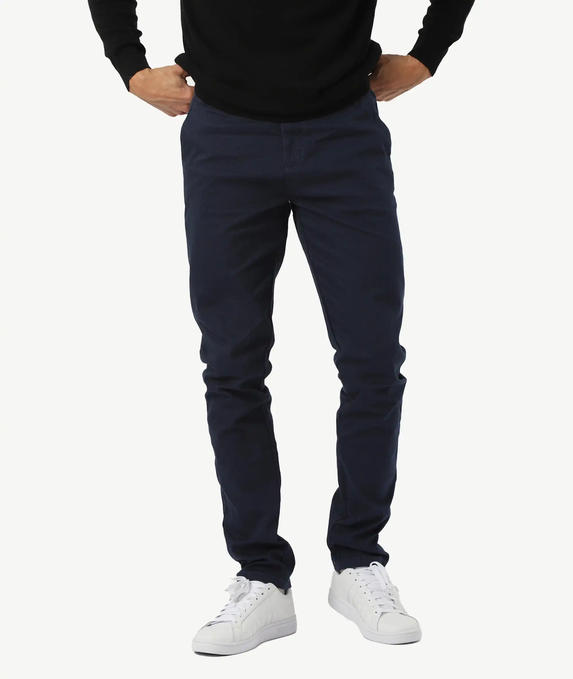 E-196019003-006_A Pantalon Toile VICTOR - Bleu Moderne – Image 1