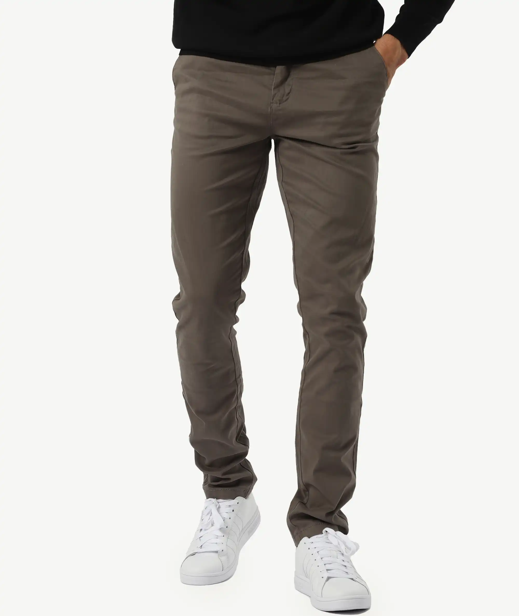 E-196019004-008_A Pantalon Toile VICTOR - Gris Moderne – Image 1
