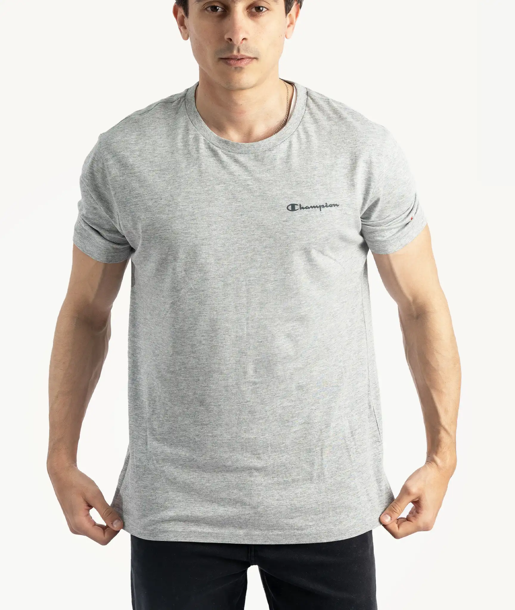 E-115034003-008_A T-Shirts CHAMPION Basique Gris Chiné – Image 1