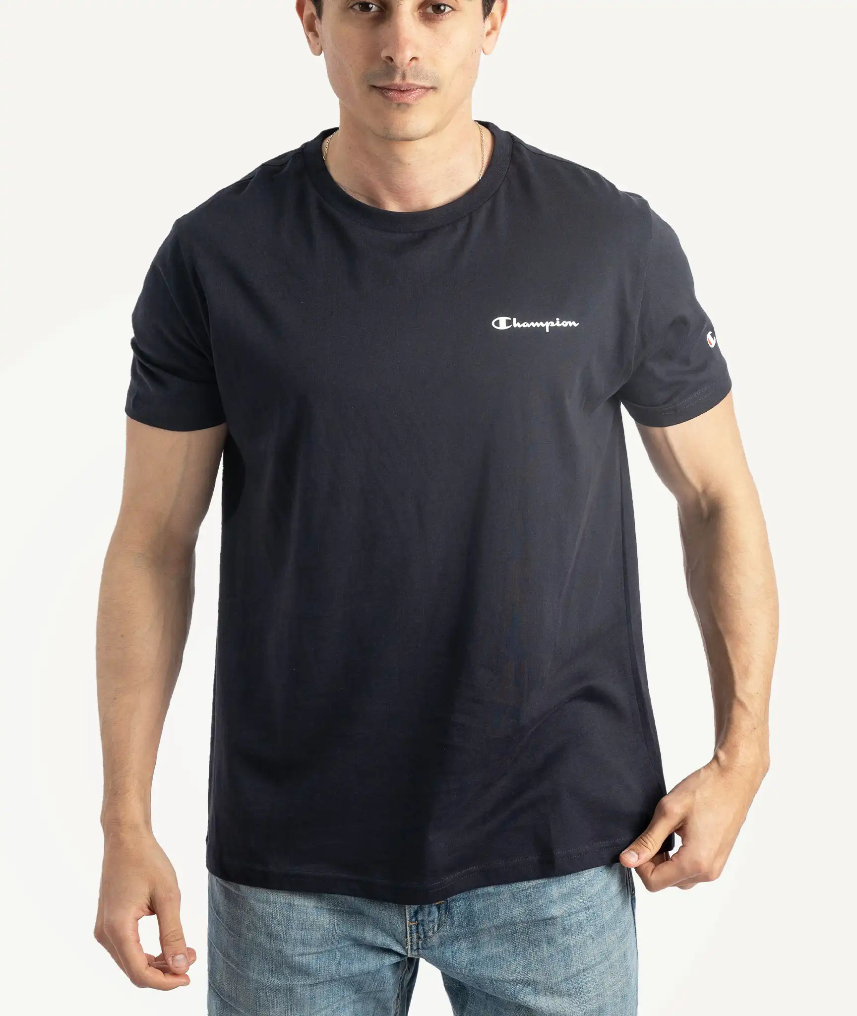 E-115034005-006_A T-Shirts CHAMPION Basique Bleu Nuit – Image 1
