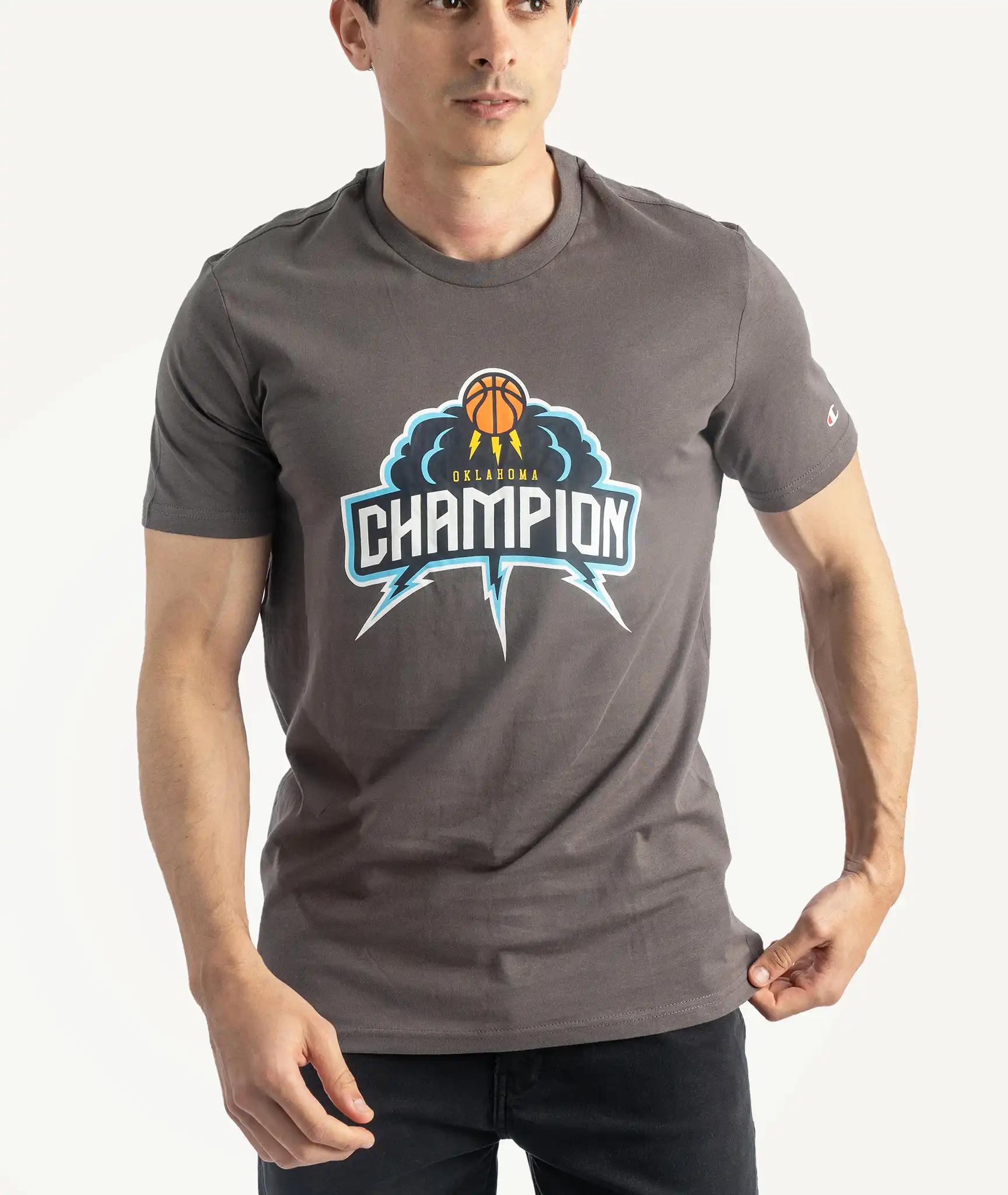E-115034008-008_A T-Shirts CHAMPION Gris Foncé – Image 1