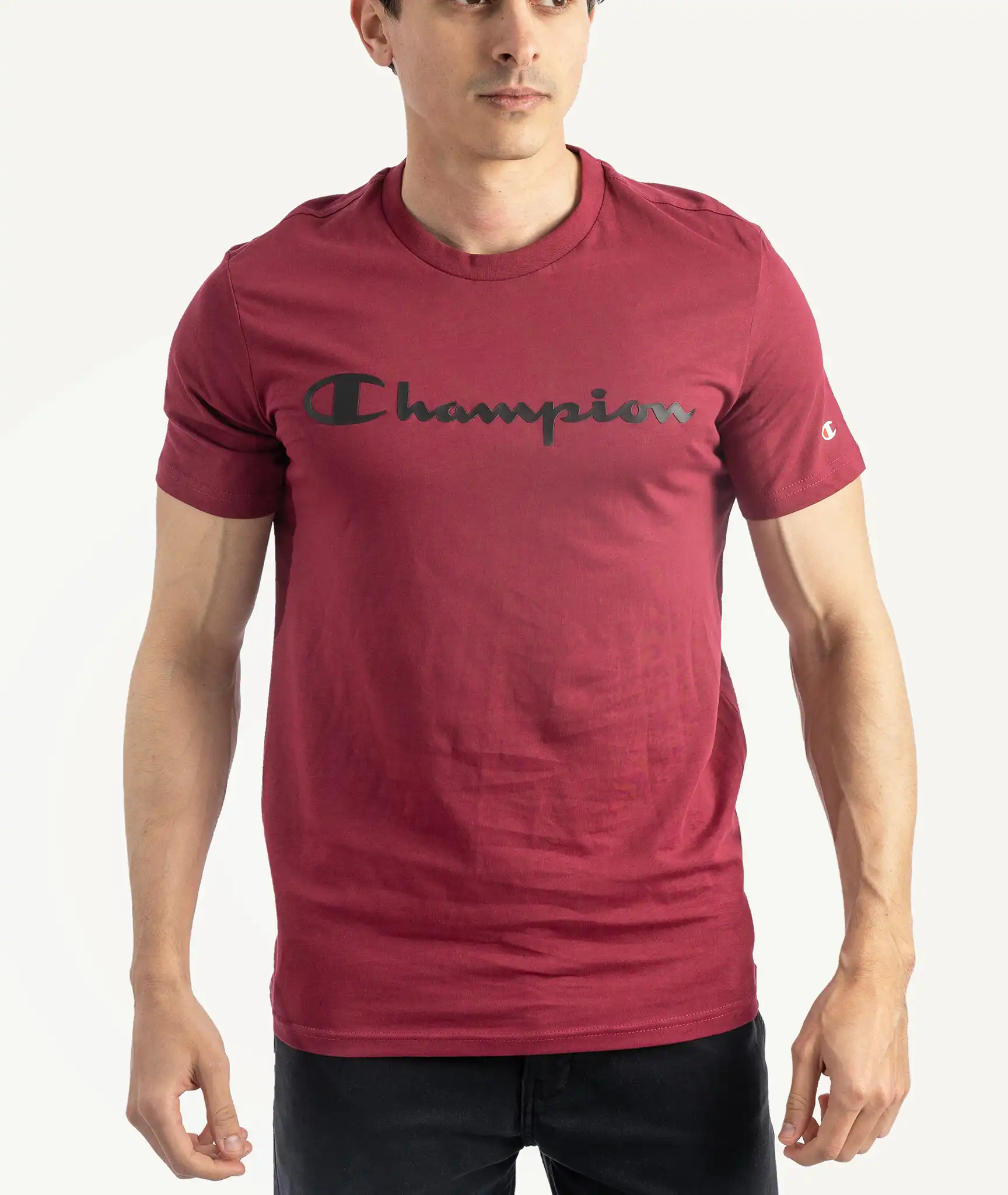 E-115034033-011_A T-Shirts CHAMPION Rouge Bordeau – Image 1