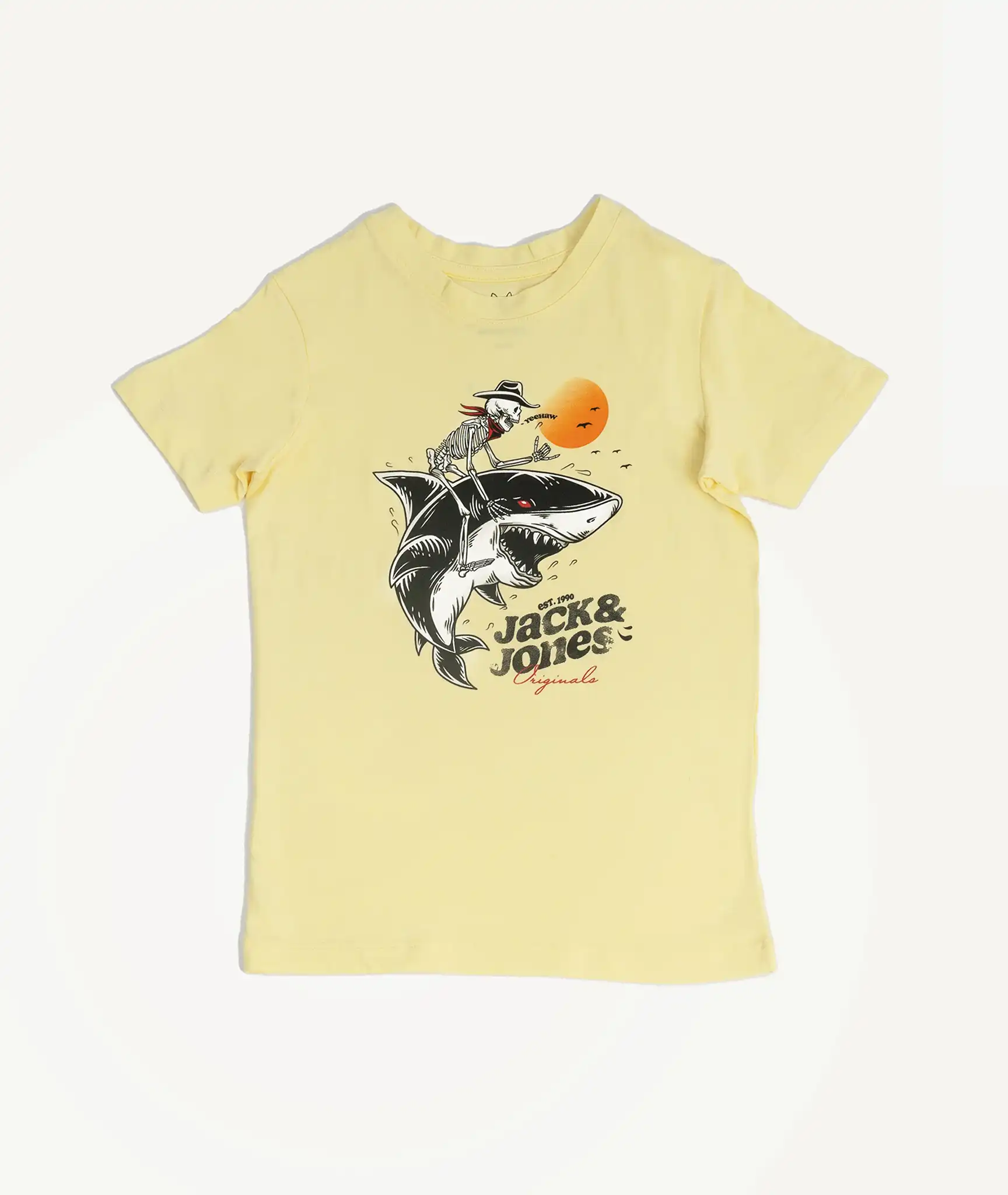 E-140034010-005_A T-Shirts Imprimé JACK&JONES enfant Jaune – Image 1