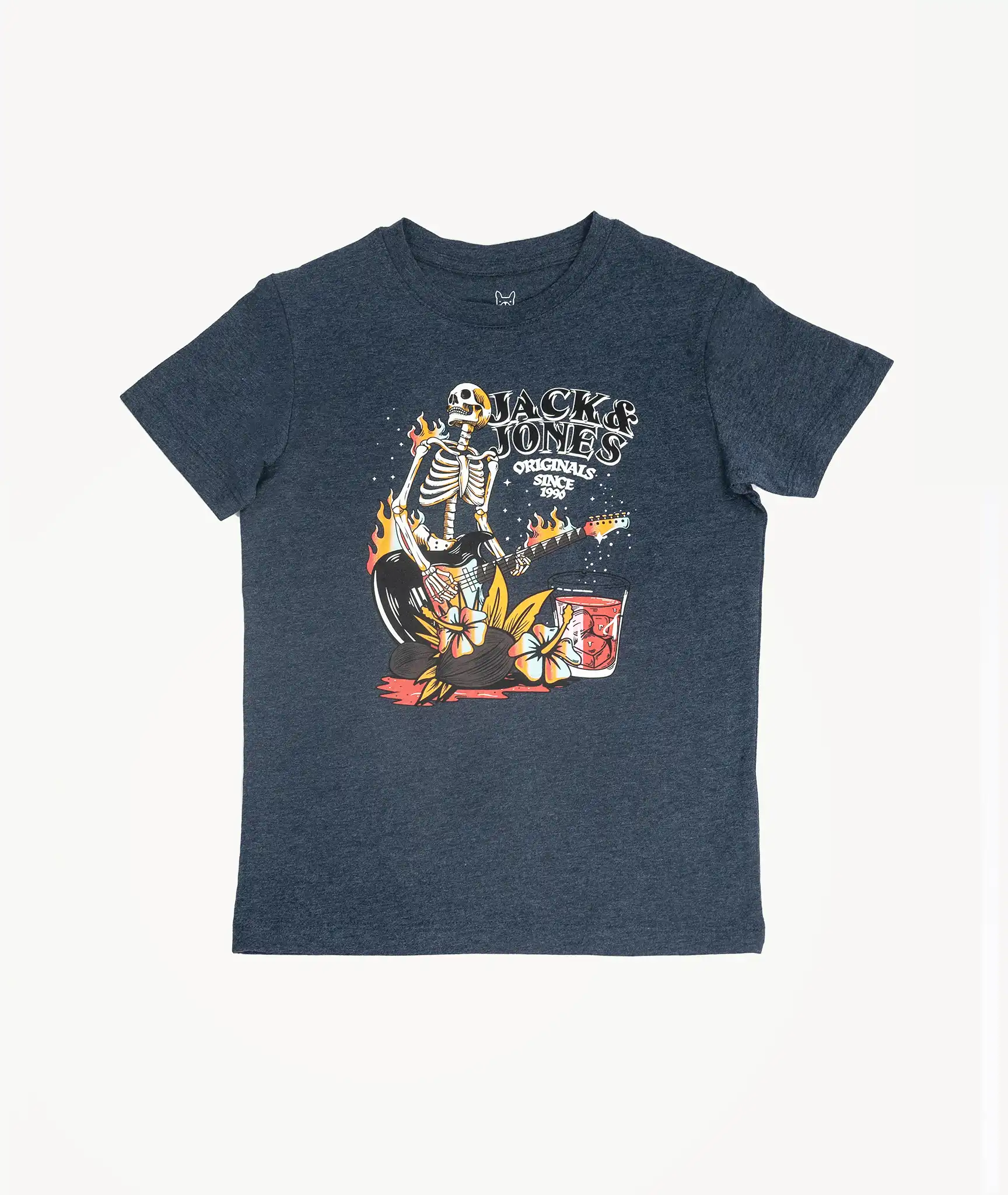 E-140034027-006_A T-Shirts Imprimé JACK&JONES enfant Bleu Chiné – Image 1