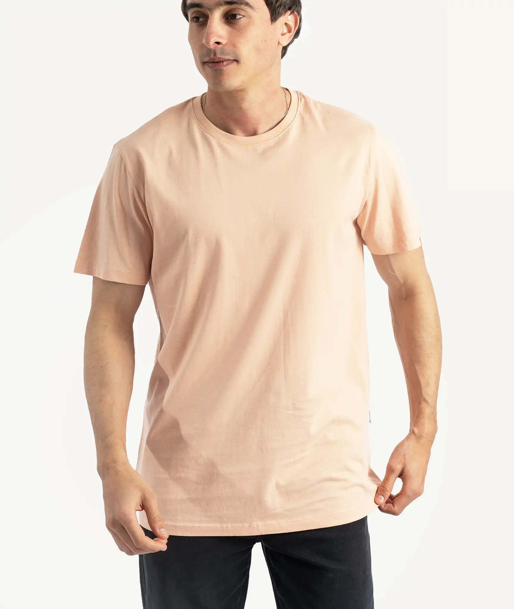 E-177034005-016_A T-Shirts Selected Basique Saumon – Image 1
