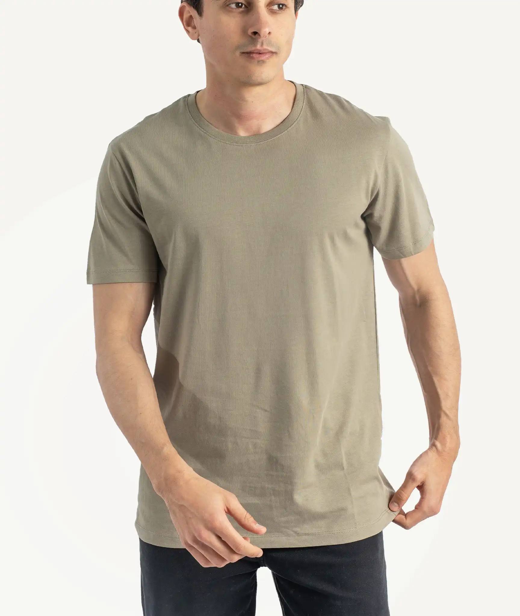 E-177034010-009_A T-Shirts Selected Basique Vert – Image 1