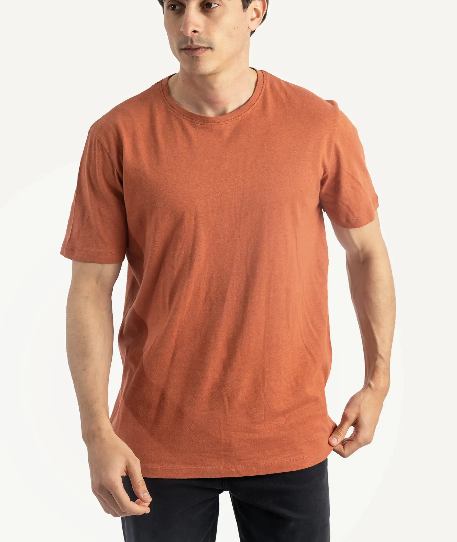 E-177034011-018_A T-Shirts Selected Basique Brique – Image 1