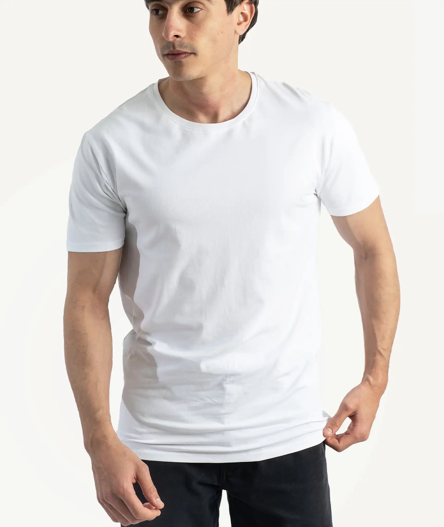 E-177034014-002_A T-Shirts Selected Basique Blanc – Image 1