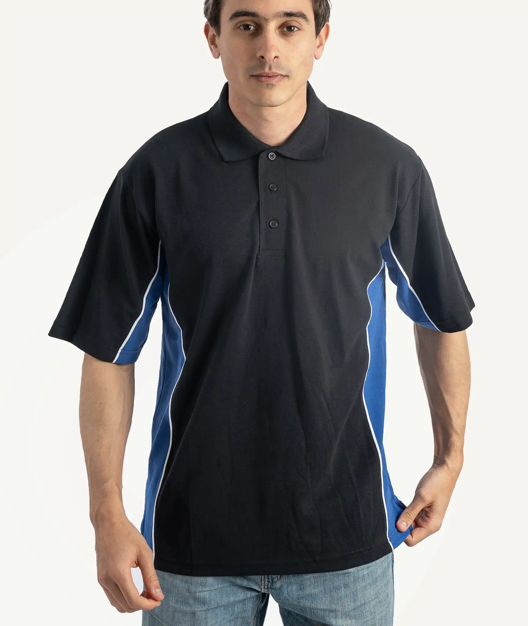 E-207020008-003_A Polos Kustom Kit Noir et Bleu – Image 1