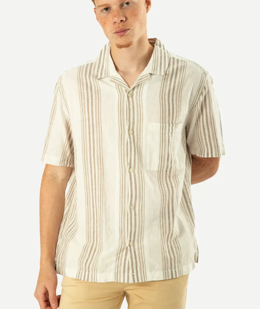 Chemise En Lin Mélangé Coupe Régulière