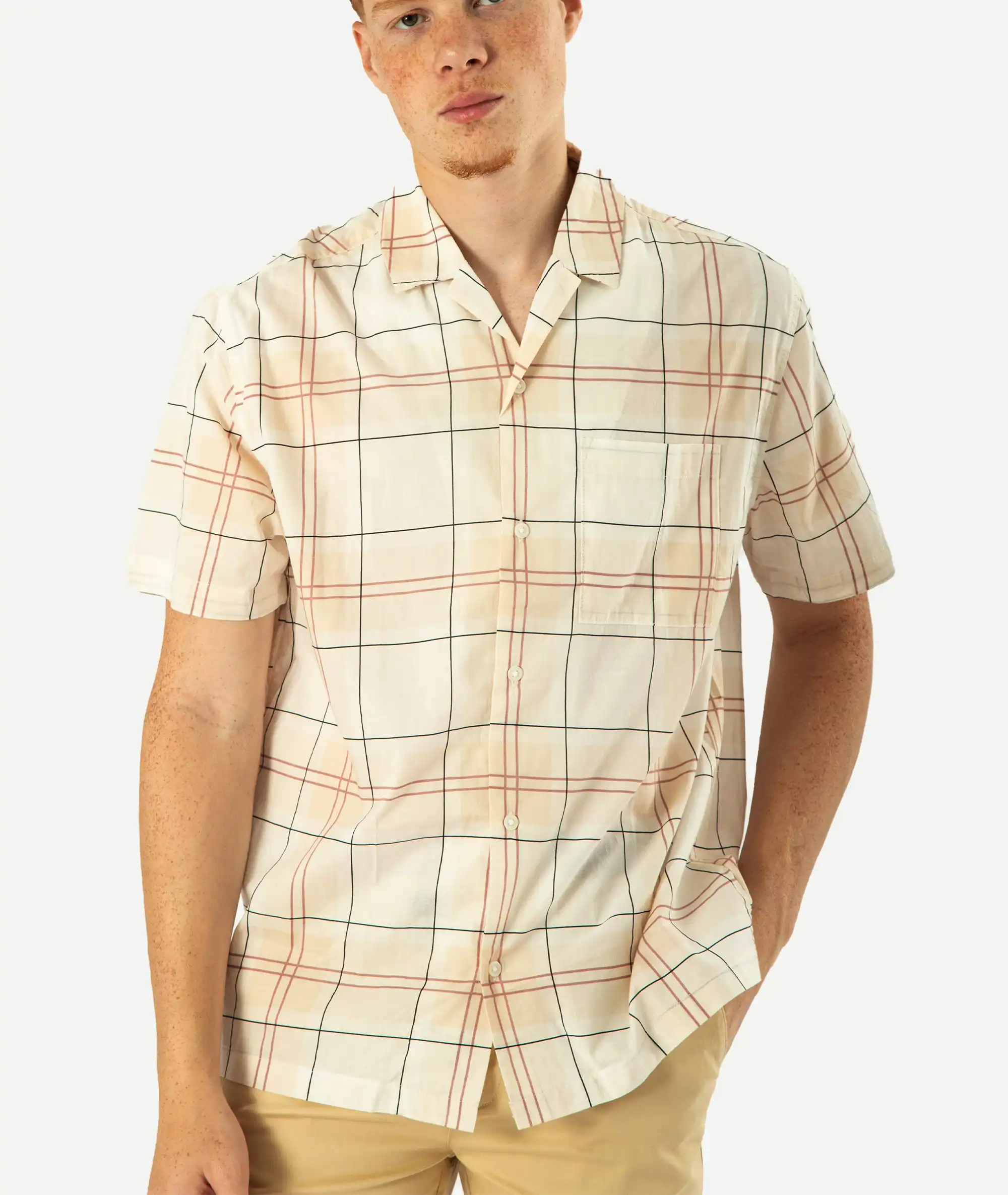 E-1019830002_A Chemise De Villégiature En Coton Coupe Régulière – Image 1
