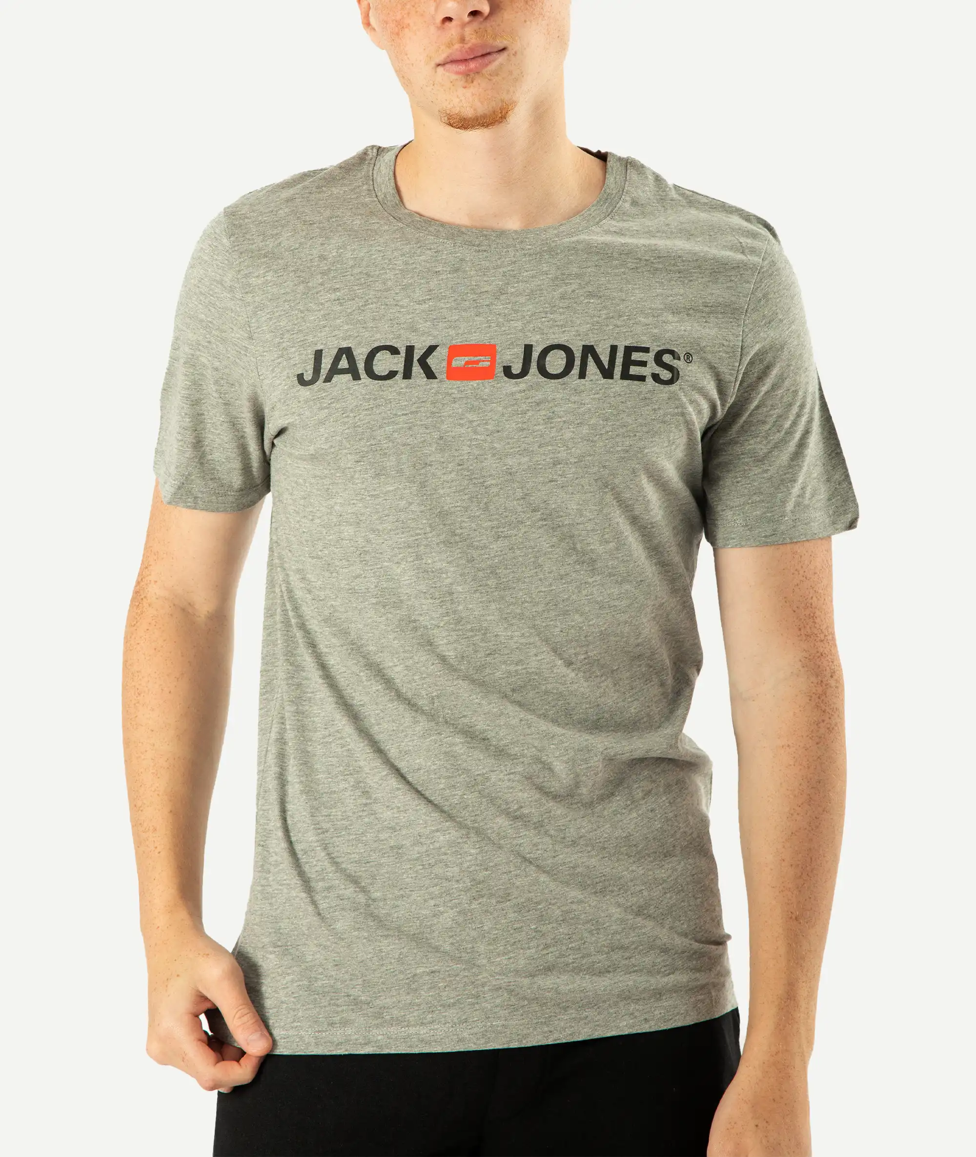 E-140034033-008_A T-Shirts JACK&JONES Imprimé Gris – Image 1