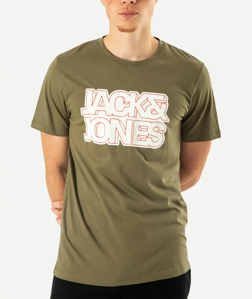T-Shirts JACK&JONES Imprimé Vert Olive