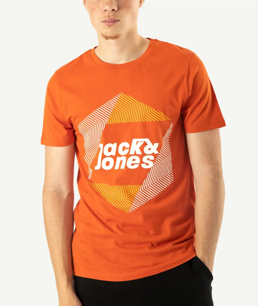T-Shirts JACK&JONES Imprimé Orange