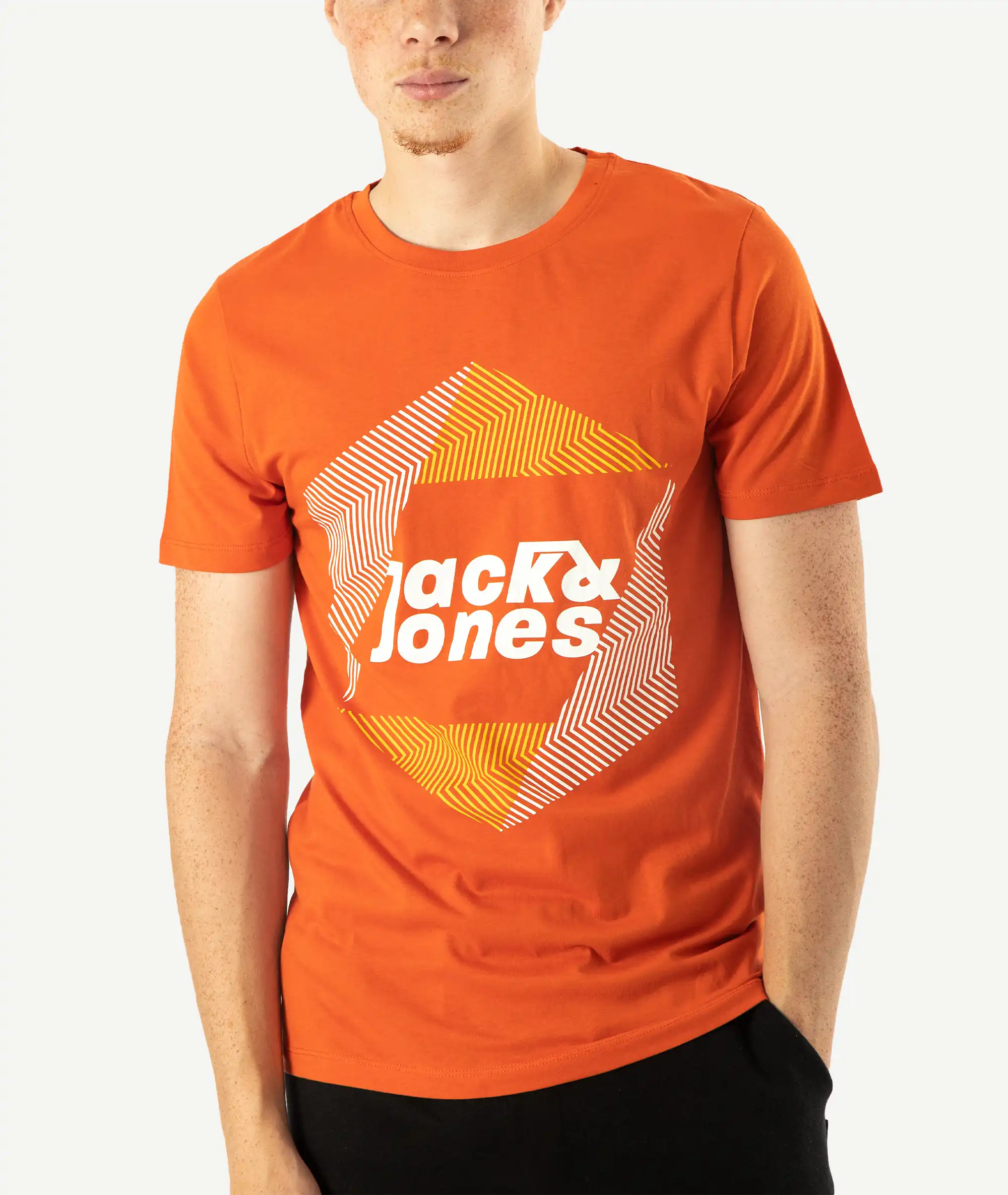 E-140034050-010_A T-Shirts JACK&JONES Imprimé Orange – Image 1