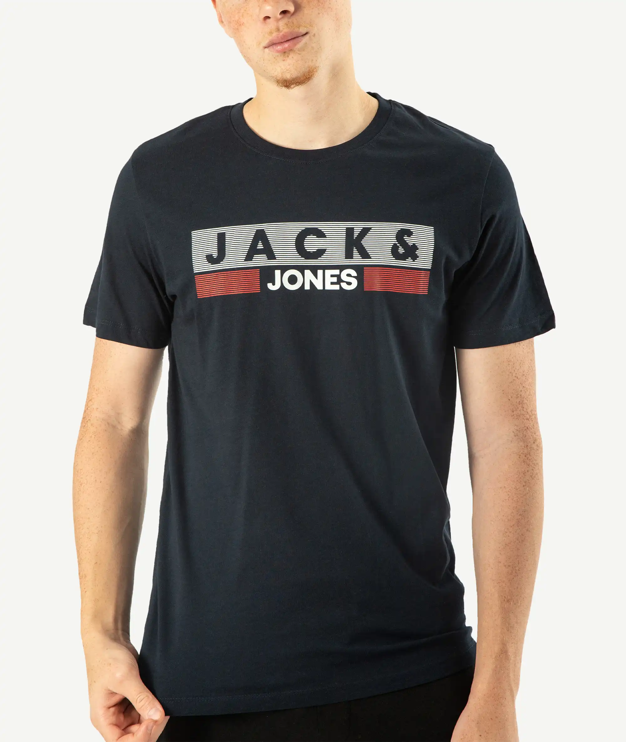 E-140034051-006_A T-Shirts JACK&JONES Imprimé Bleu Nuit – Image 1