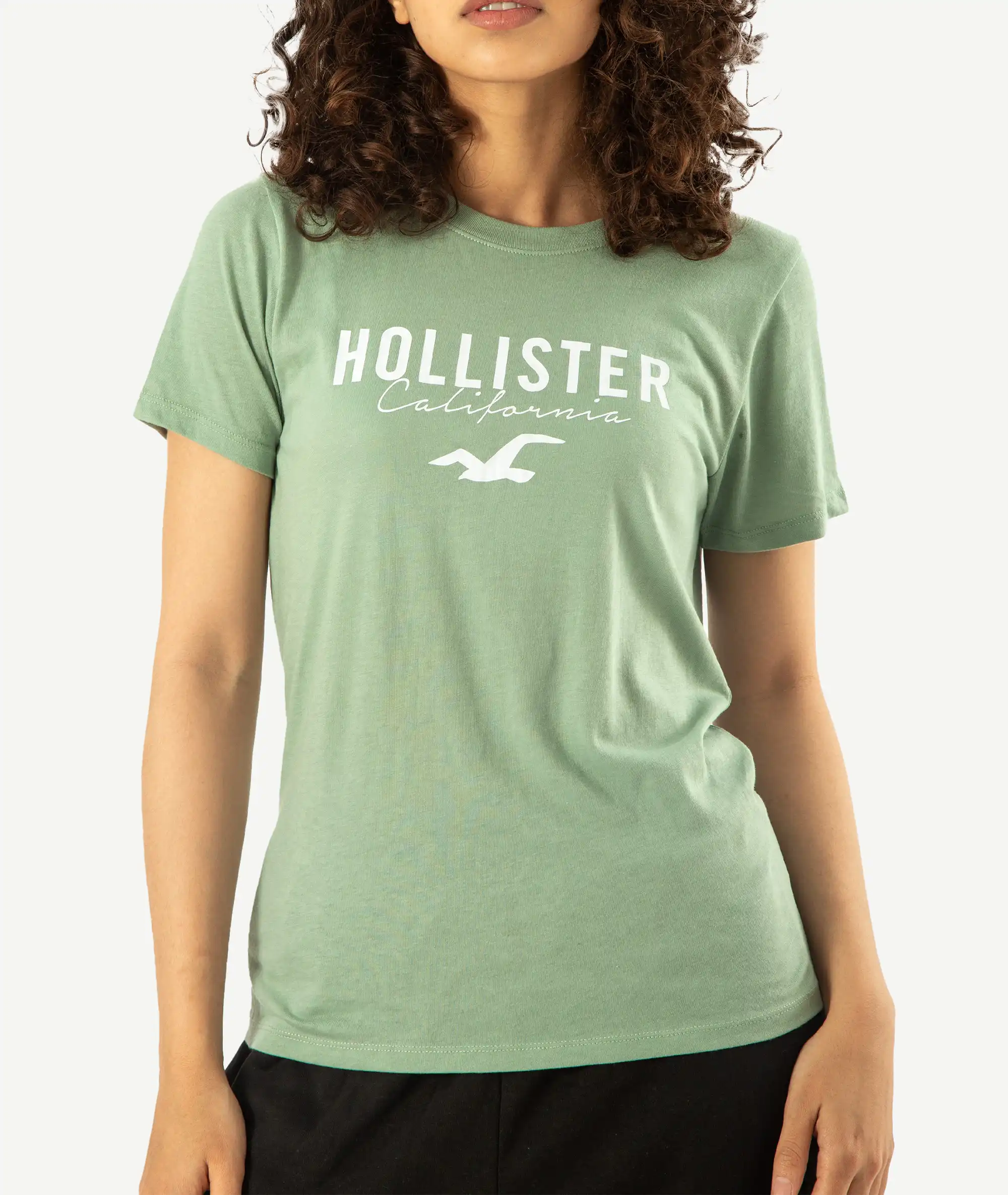 E-214034002-009_A T-Shirts HOLLISTER Pour Femme Vert – Image 1