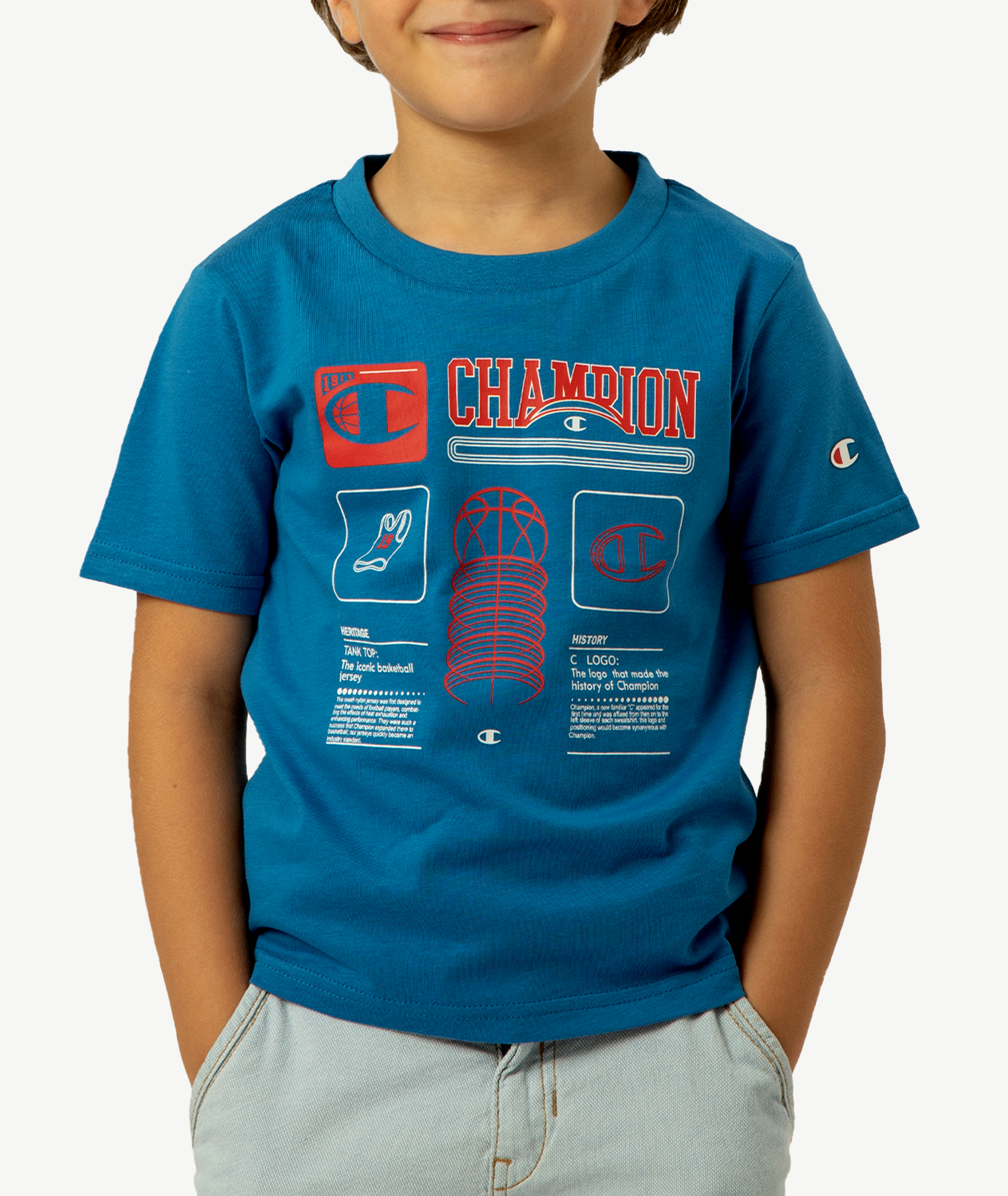 E-115034051-006_A T-Shirts CHAMPION Enfant Bleu – Image 1