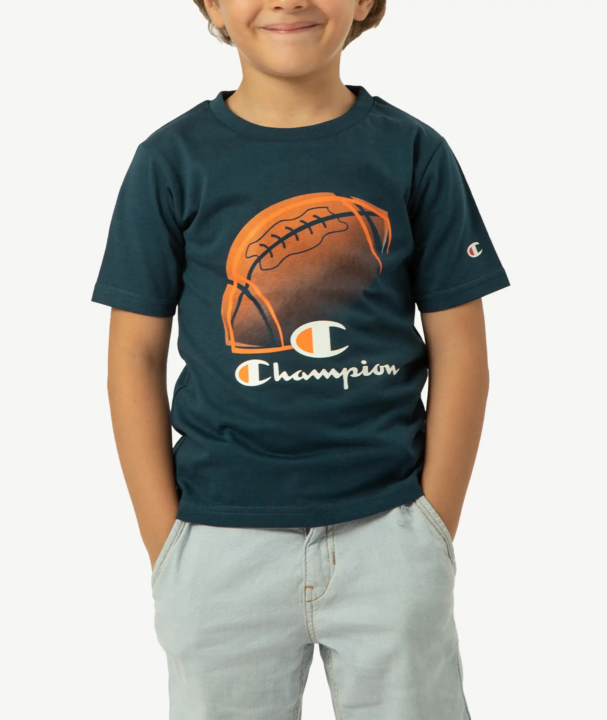 E-115034052-006_A T-Shirts CHAMPION Enfant Bleu Nuit – Image 1
