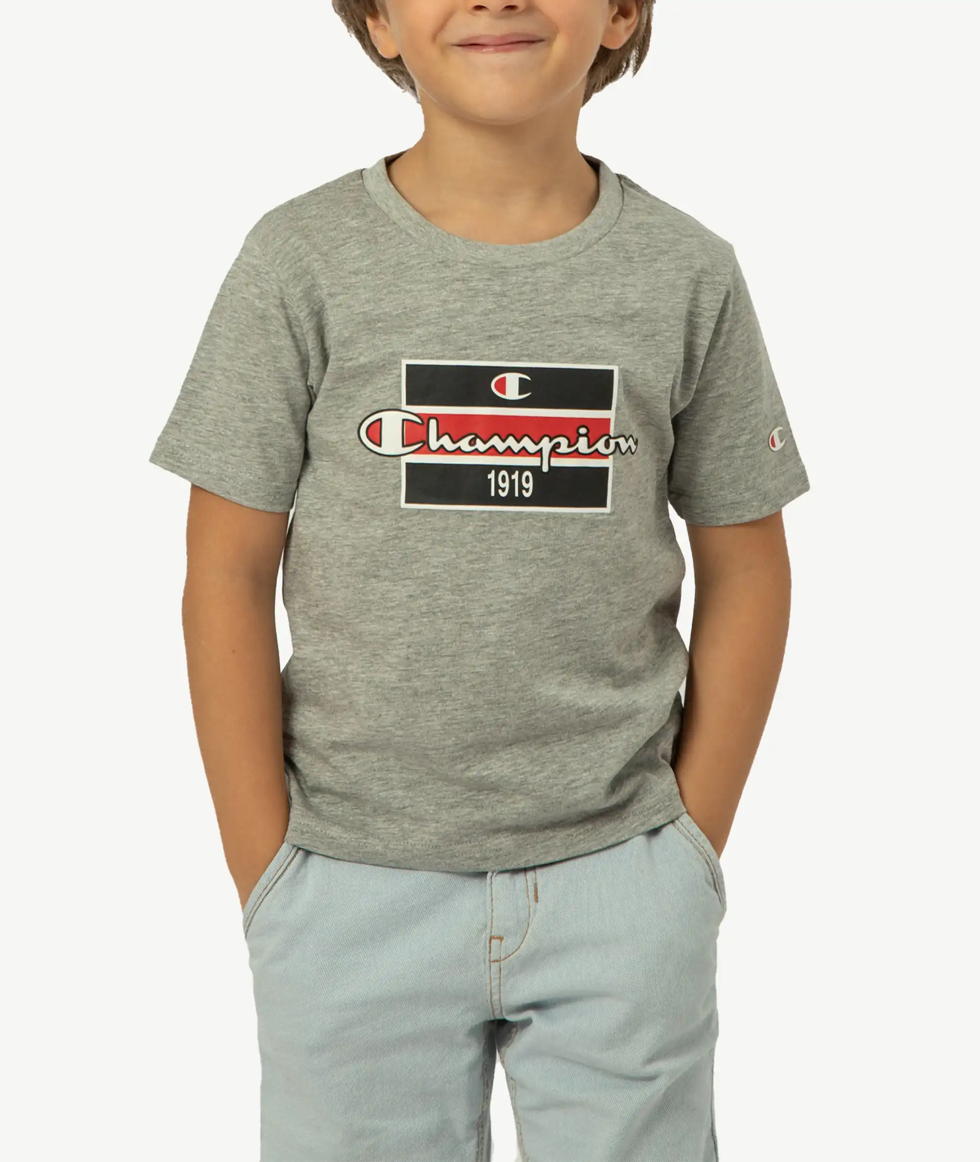 E-115034054-008_A T-Shirts CHAMPION Enfant Gris Chin? – Image 1