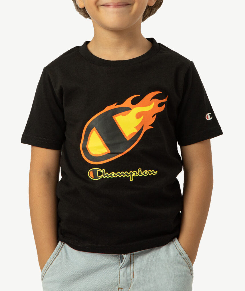 T-Shirts CHAMPION Enfant Noir