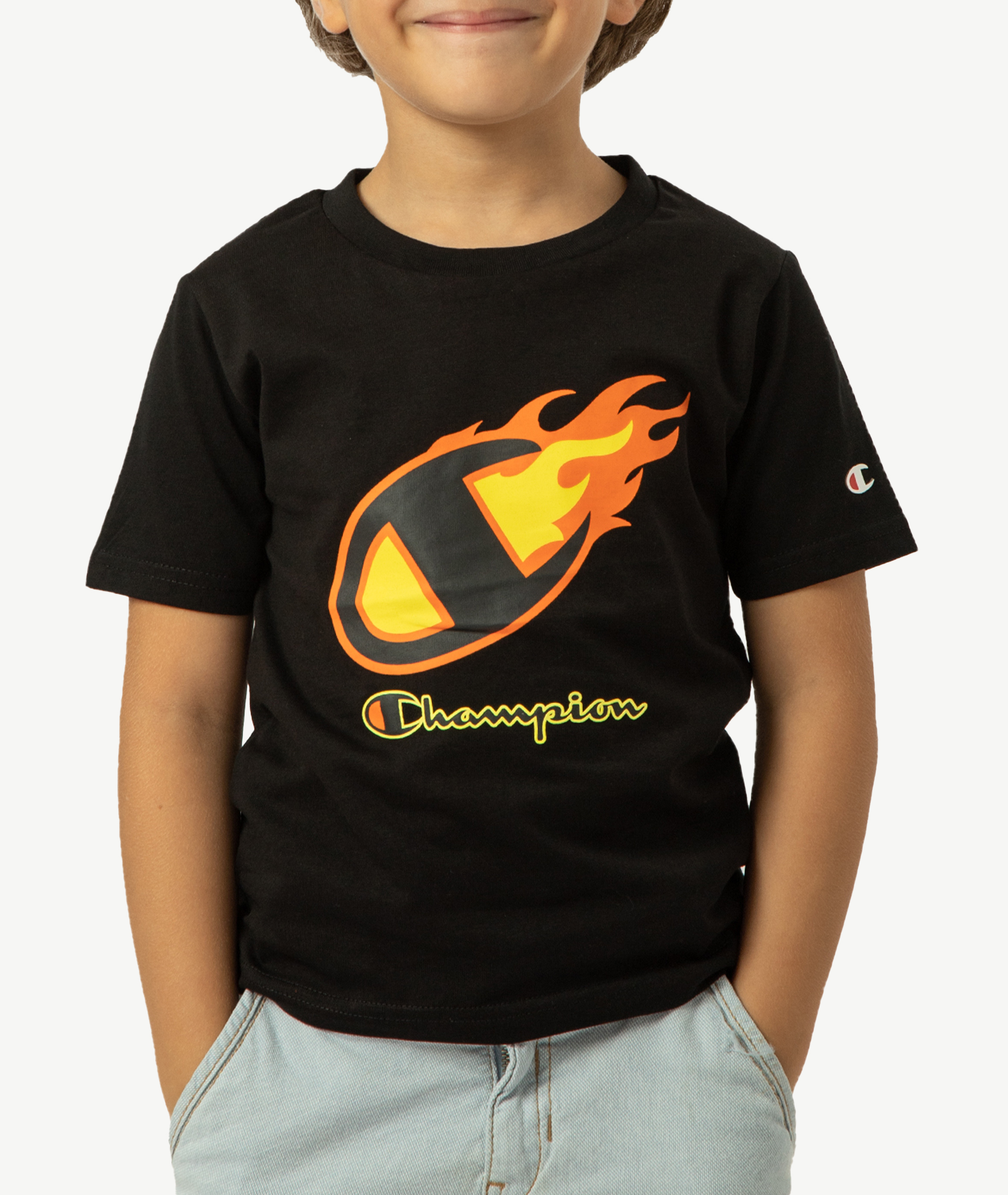 E-115034058-003_A T-Shirts CHAMPION Enfant Noir – Image 1