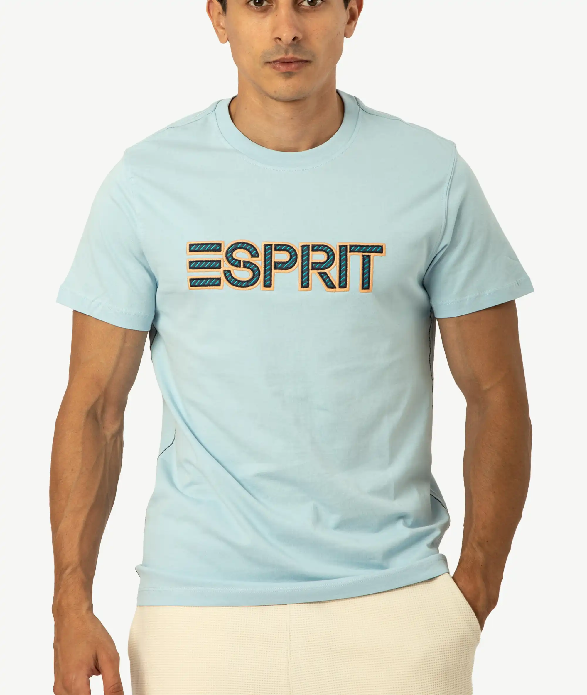 E-126034005-006_A T-Shirts Esprit Bleu Ciel – Image 1