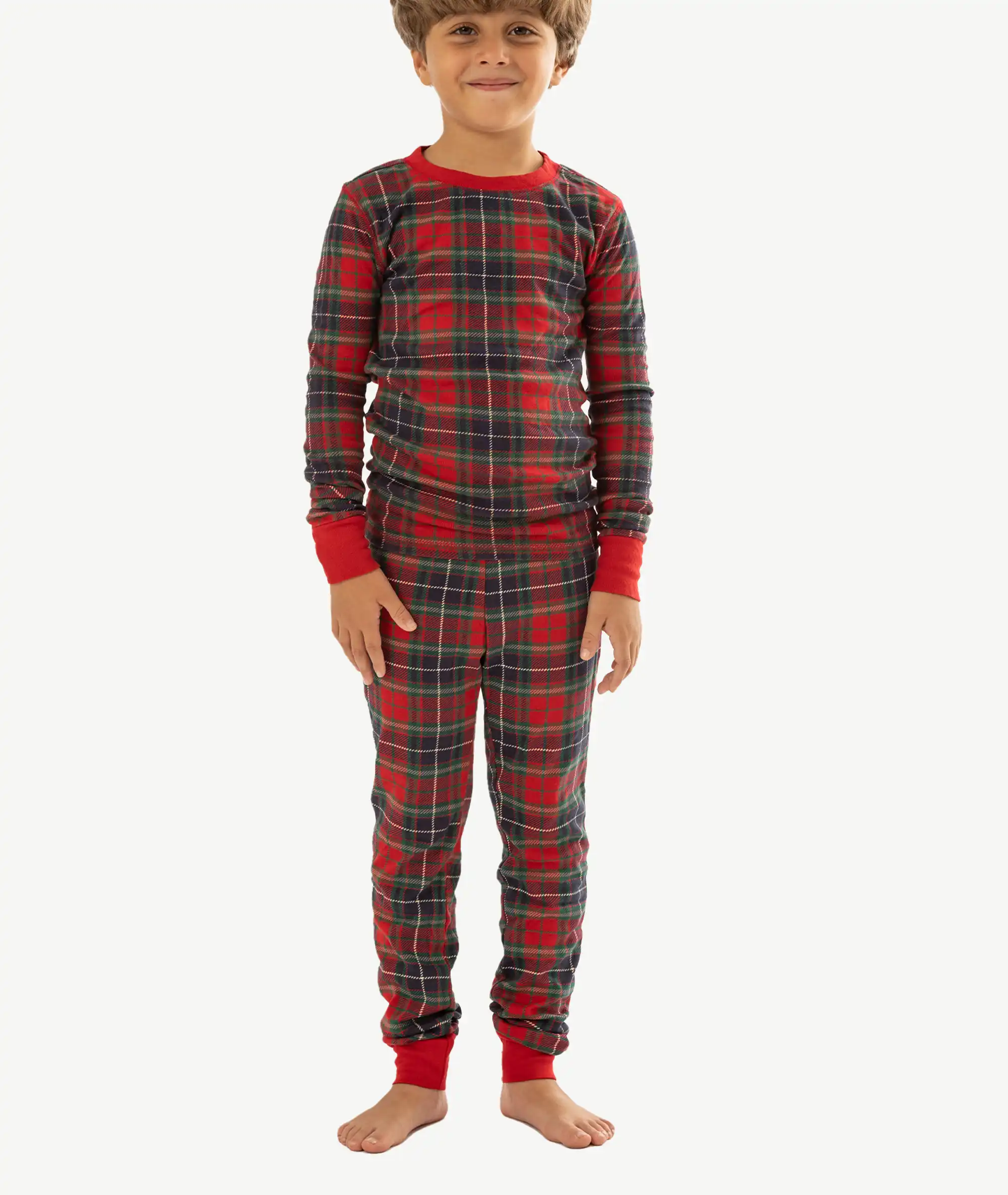 E-160022005-004_A Pyjamas à Carreaux Rouge Enfant – Image 1