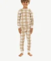 Pyjamas à Carreaux Blanc et beige Enfant