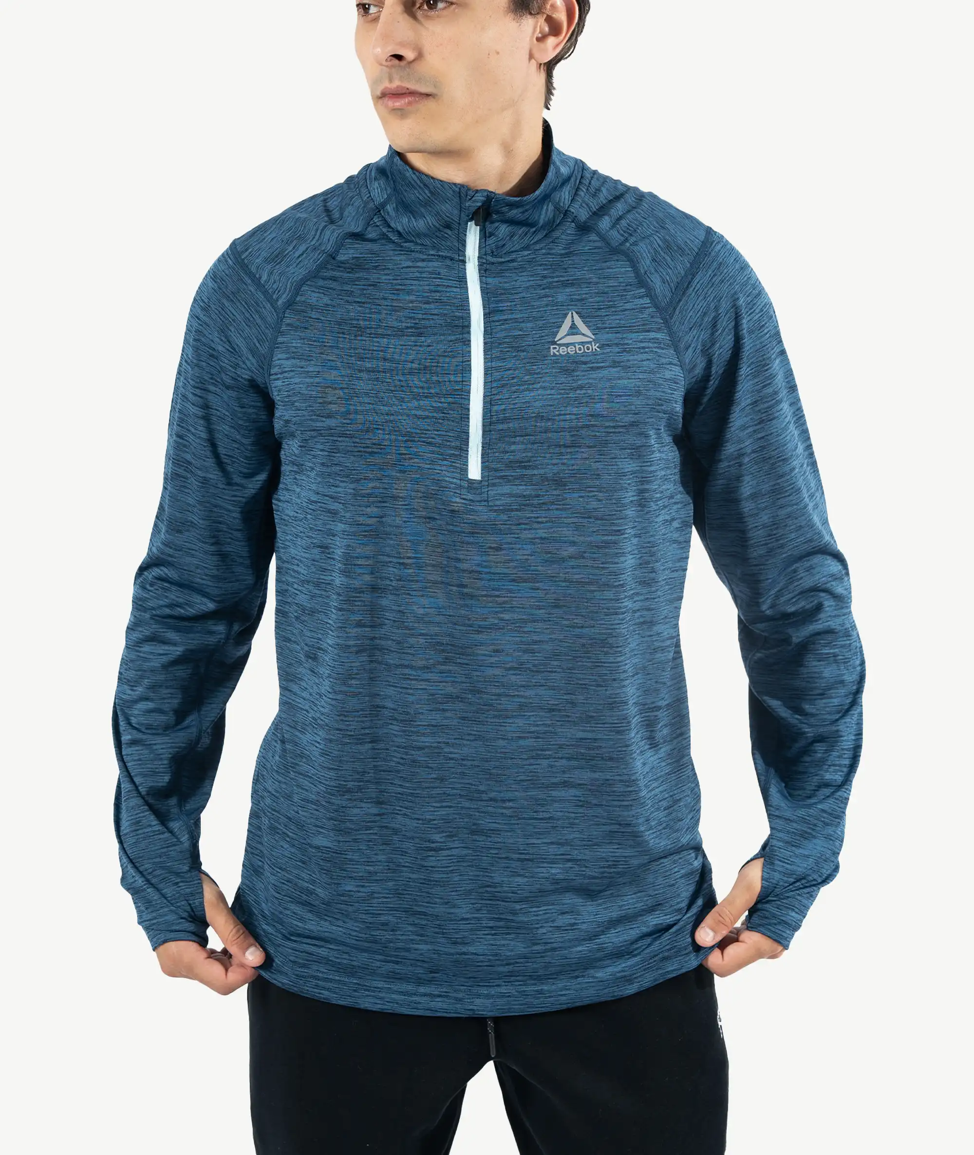 E-193021003-006_A Pull Demi-zippé Sport REEBOK Bleu – Image 1