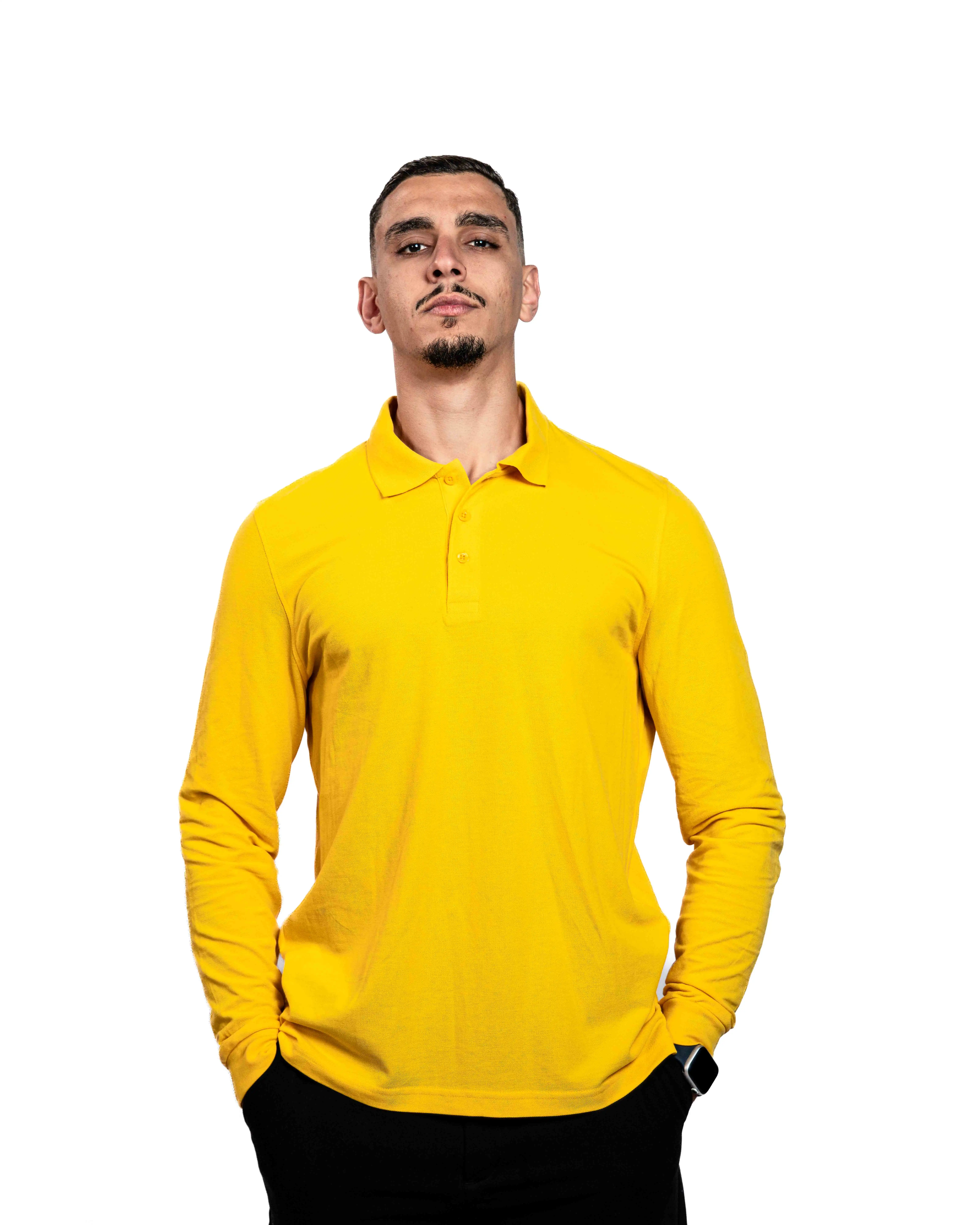E-114020004-005_A Polo Manches Longues CELIO Homme Jaune – Image 1