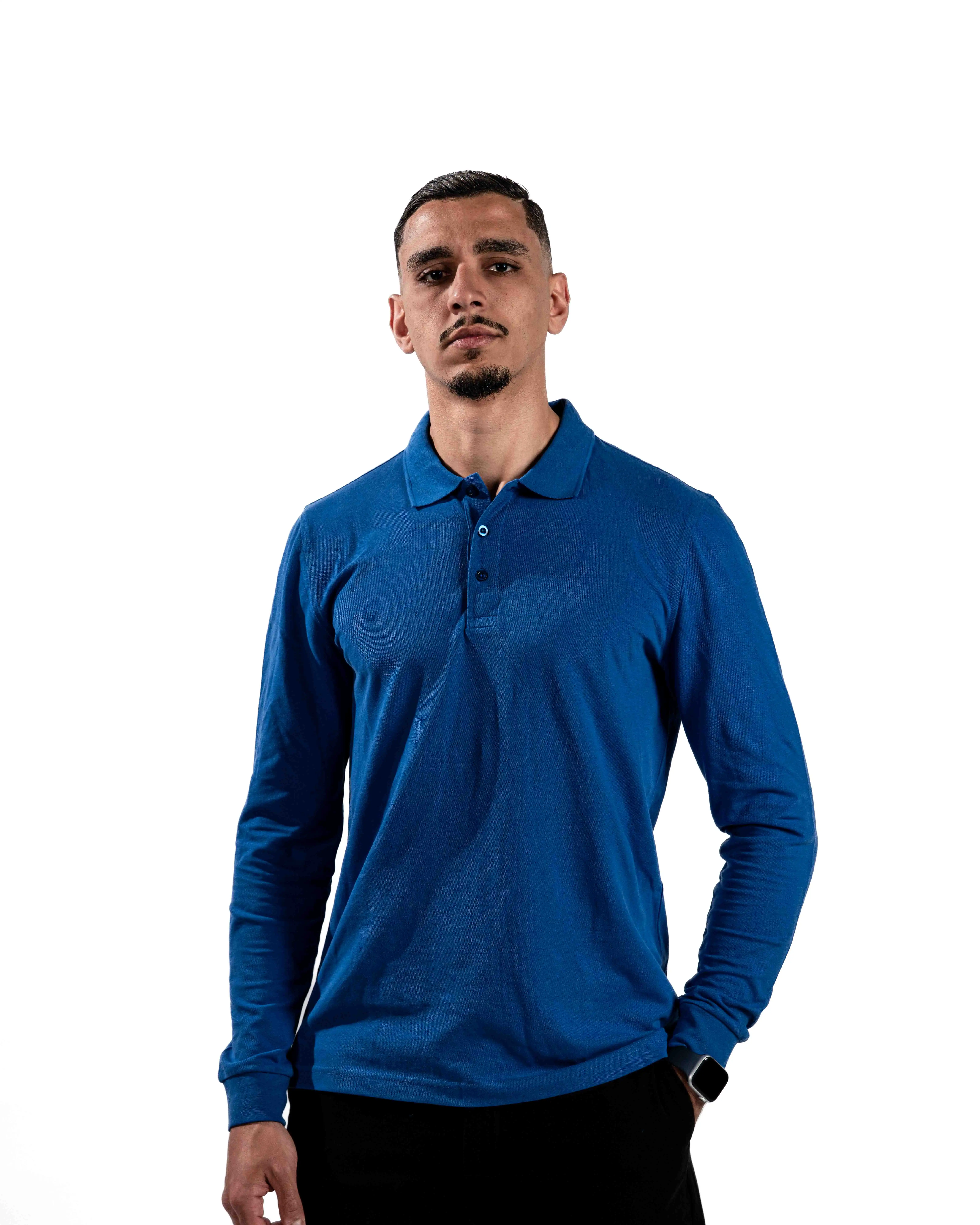E-114020005-006_A Polo Manches Longues CELIO Homme Bleu – Image 1