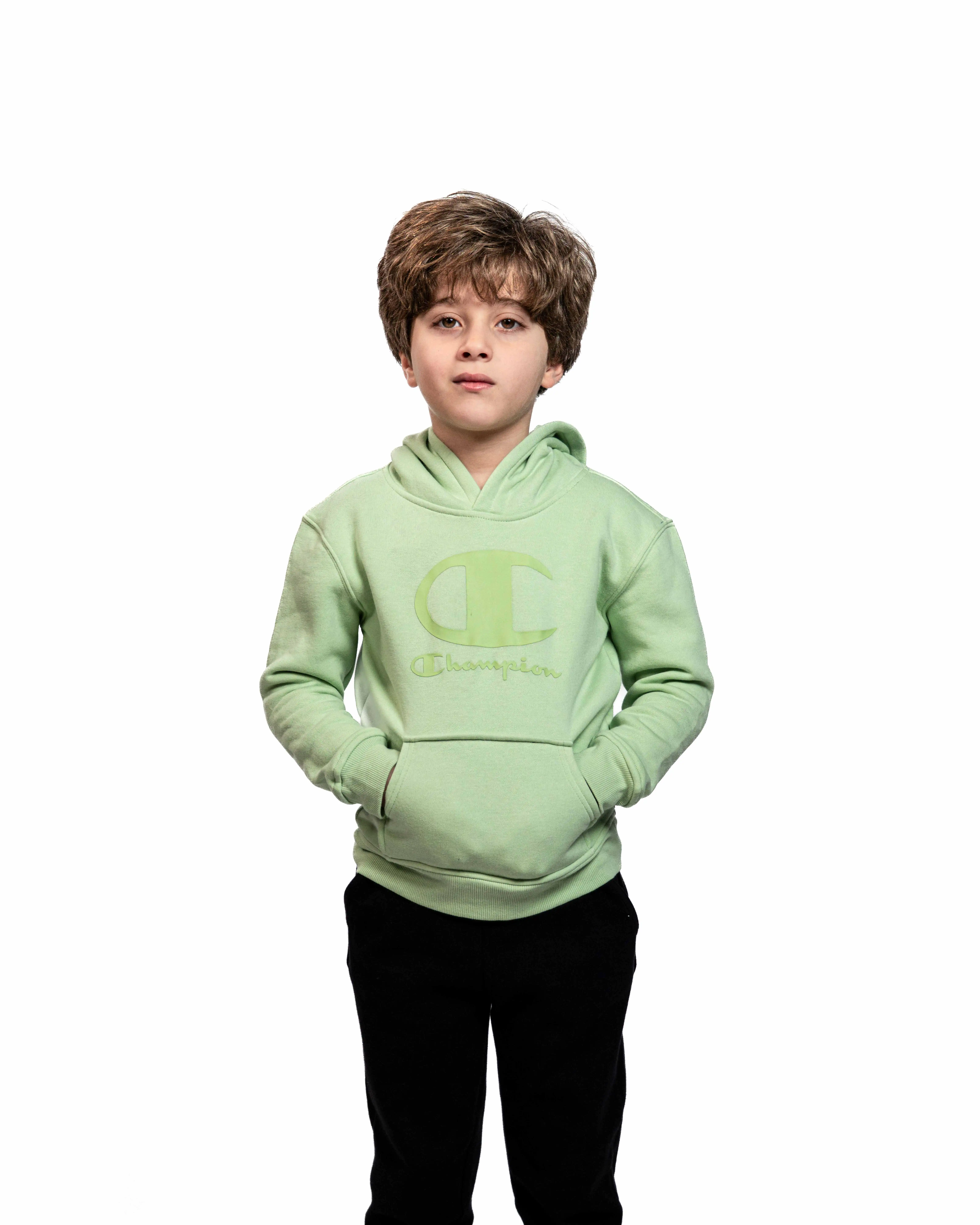 E-115010001-009_A Hoodie CHAMPION Vert Enfant – Image 1