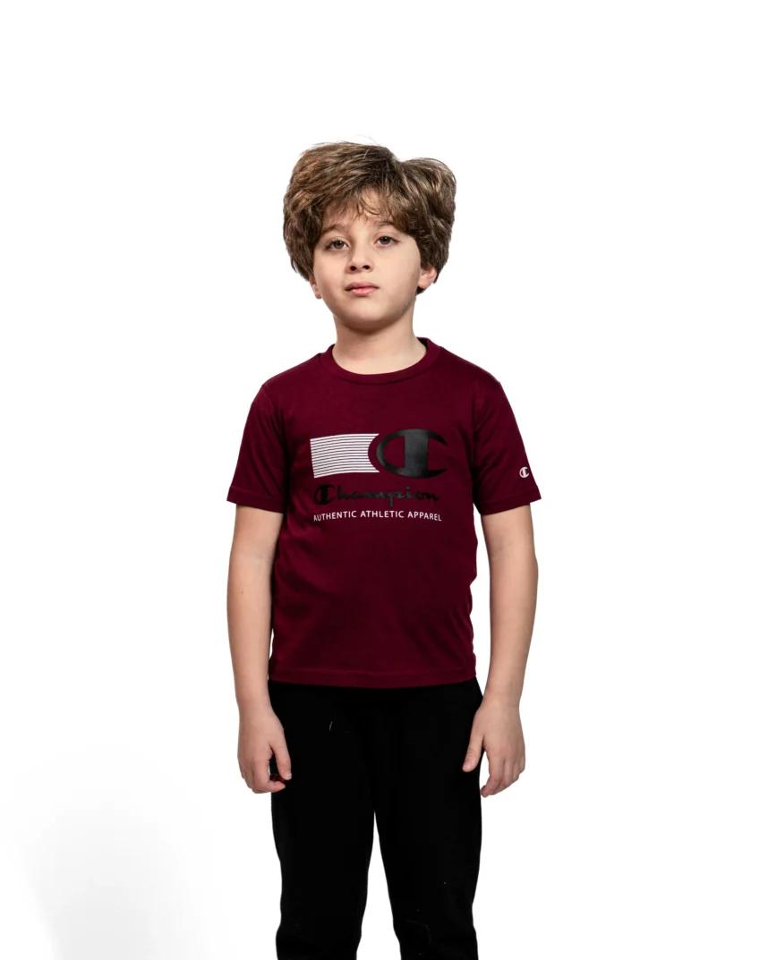 T-Shirts CHAMPION Enfant Bordeau
