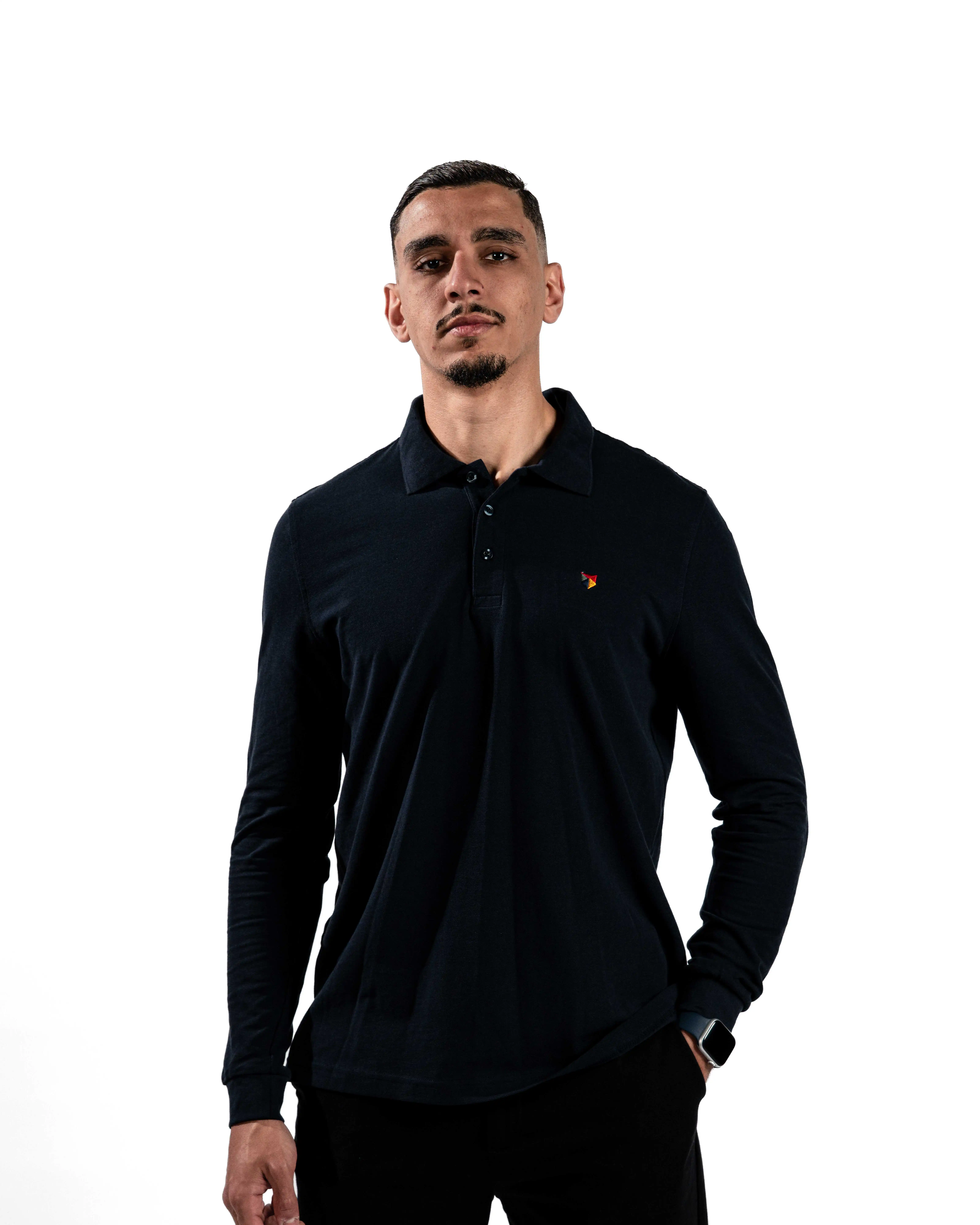E-140020001-006_A Polo Manches Longues JACK&JONES Bleu nuit – Image 1