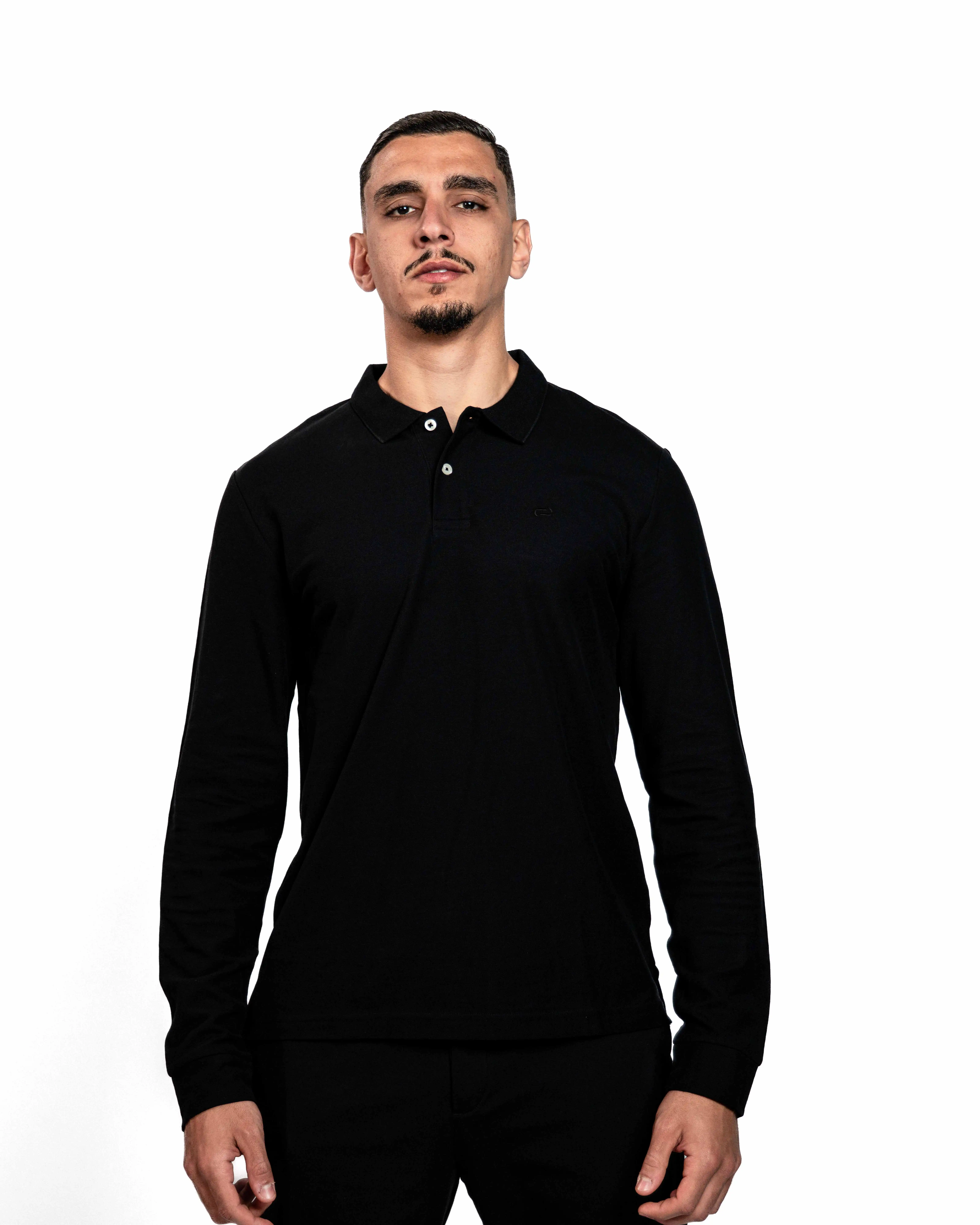 E-143020007-003_A Polo Manches Longues Jules Noir – Image 1