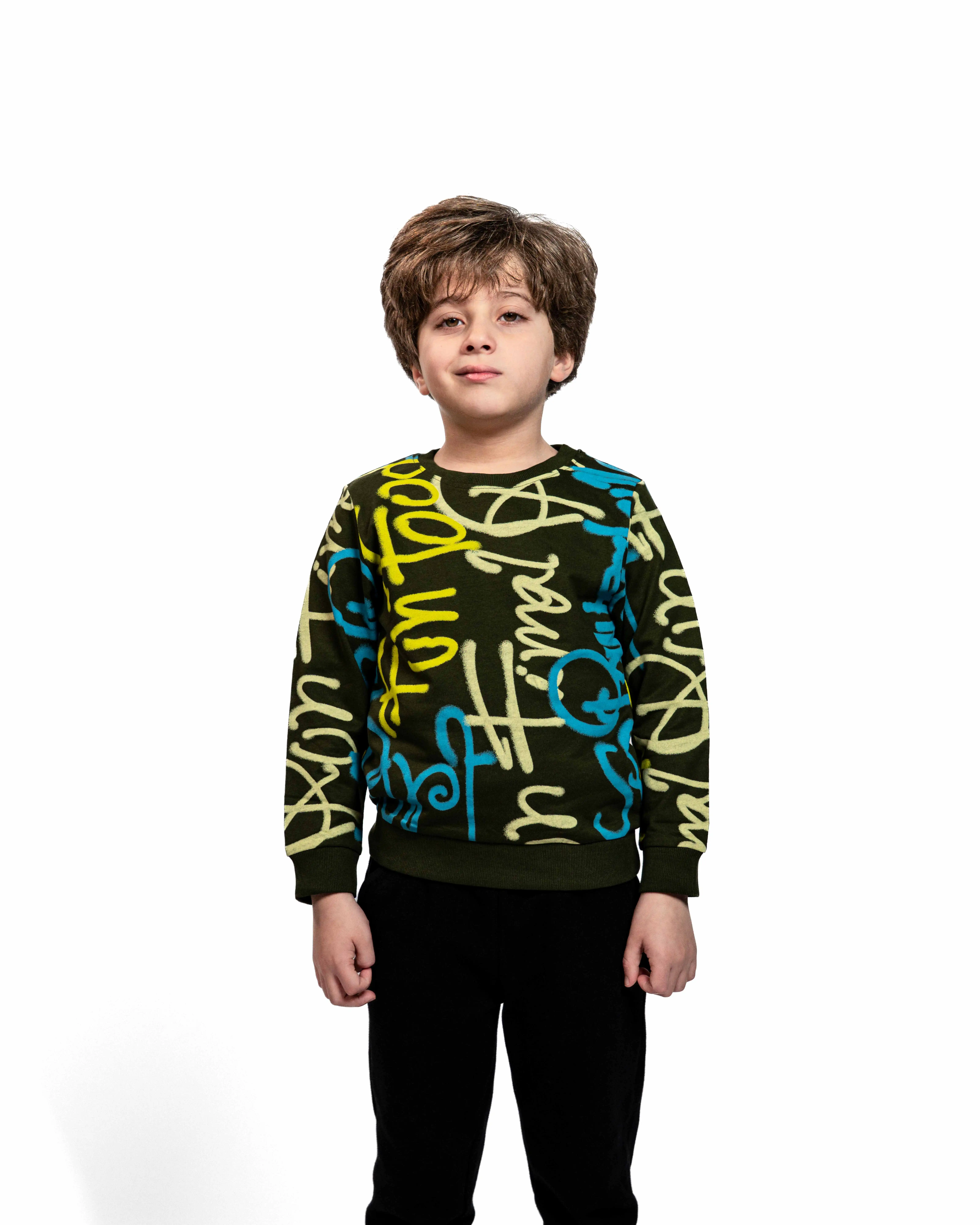 E-156038003-003_A Sweatshirt NAME IT Vert Avec Motif Coton – Image 1