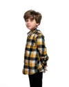 Chemise en flanelle à carreaux bleu et jaune – Image 3