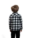 Chemise en flanelle à carreaux blanc et bleu – Image 2