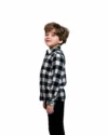 Chemise en flanelle à carreaux blanc et bleu – Image 3