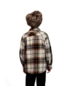 Chemise en flanelle à carreaux beige et marron – Image 2