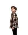 Chemise en flanelle à carreaux beige et marron – Image 3