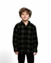 Chemise en flanelle à carreaux vert et noir